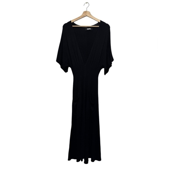 REFORMATION Reyes V-neck Midi Dress Black S - Picture 5 of 11